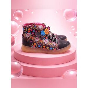 EUC Disney Pixar Coco Girls Hightop Sneakers Shoes Day Of The Dead Design Size 2